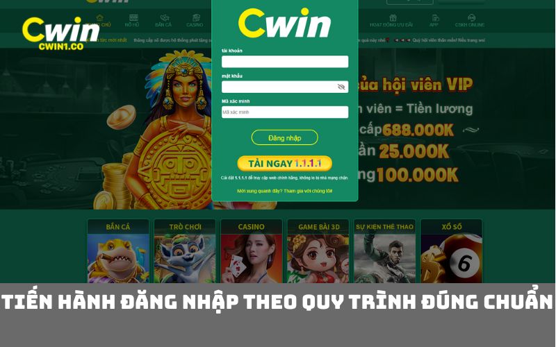 Tiến hành đăng nhập theo quy trình đúng chuẩn